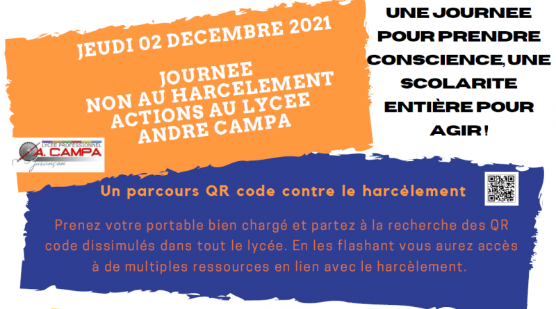 JEUDI 02 DECEMBRE : JOURNEE NON AU HARCELEMENT